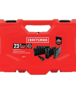 CRAFTSMAN Impact Sockets & Impact Socket Sets 23-Piece Standard (SAE) and Metric Combination 1/2-in Drive Set 6-Point Impact Socket Set -Craftsman Store 14207256