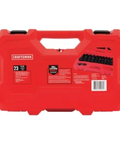 CRAFTSMAN Impact Sockets & Impact Socket Sets 23-Piece Standard (SAE) and Metric Combination 1/2-in Drive Set 6-Point Impact Socket Set -Craftsman Store 14207258