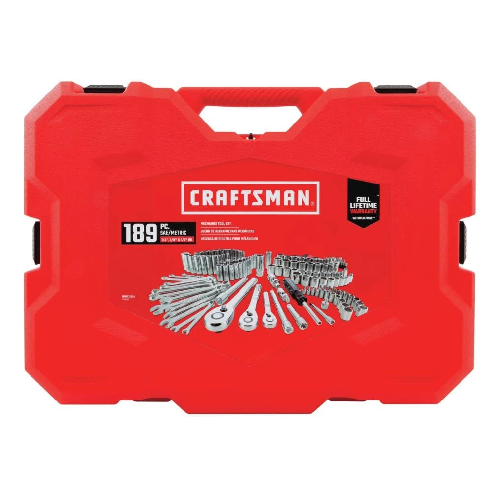 CRAFTSMAN Mechanics Tool Sets 189-Piece Standard (SAE) and Metric Combination Polished Chrome Mechanics Tool Set (1/4-in; 3/8-in) 5 CRAFTSMAN Mechanics Tool Sets 189-Piece Standard (SAE) and Metric Combination Polished Chrome Mechanics Tool Set (1/4-in; 3/8-in) - Image 5