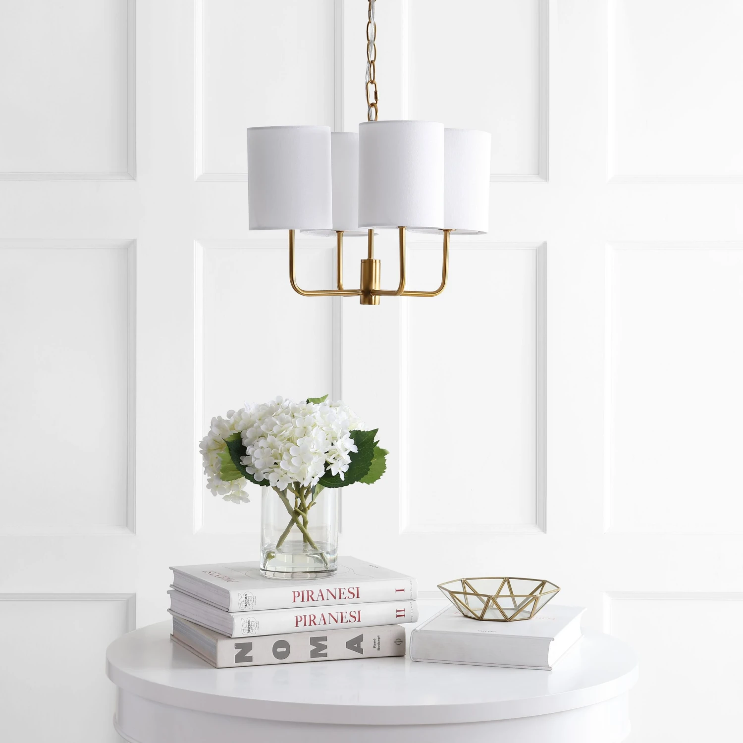 Safavieh Chandeliers Elias 4-Light Brass Gold Craftsman Chandelier 2 Safavieh Chandeliers Elias 4-Light Brass Gold Craftsman Chandelier - Image 2