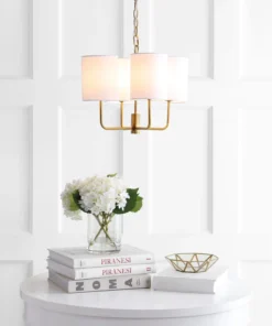 Safavieh Chandeliers Elias 4-Light Brass Gold Craftsman Chandelier 6 Safavieh Chandeliers Elias 4-Light Brass Gold Craftsman Chandelier -Craftsman Store 14405689 scaled