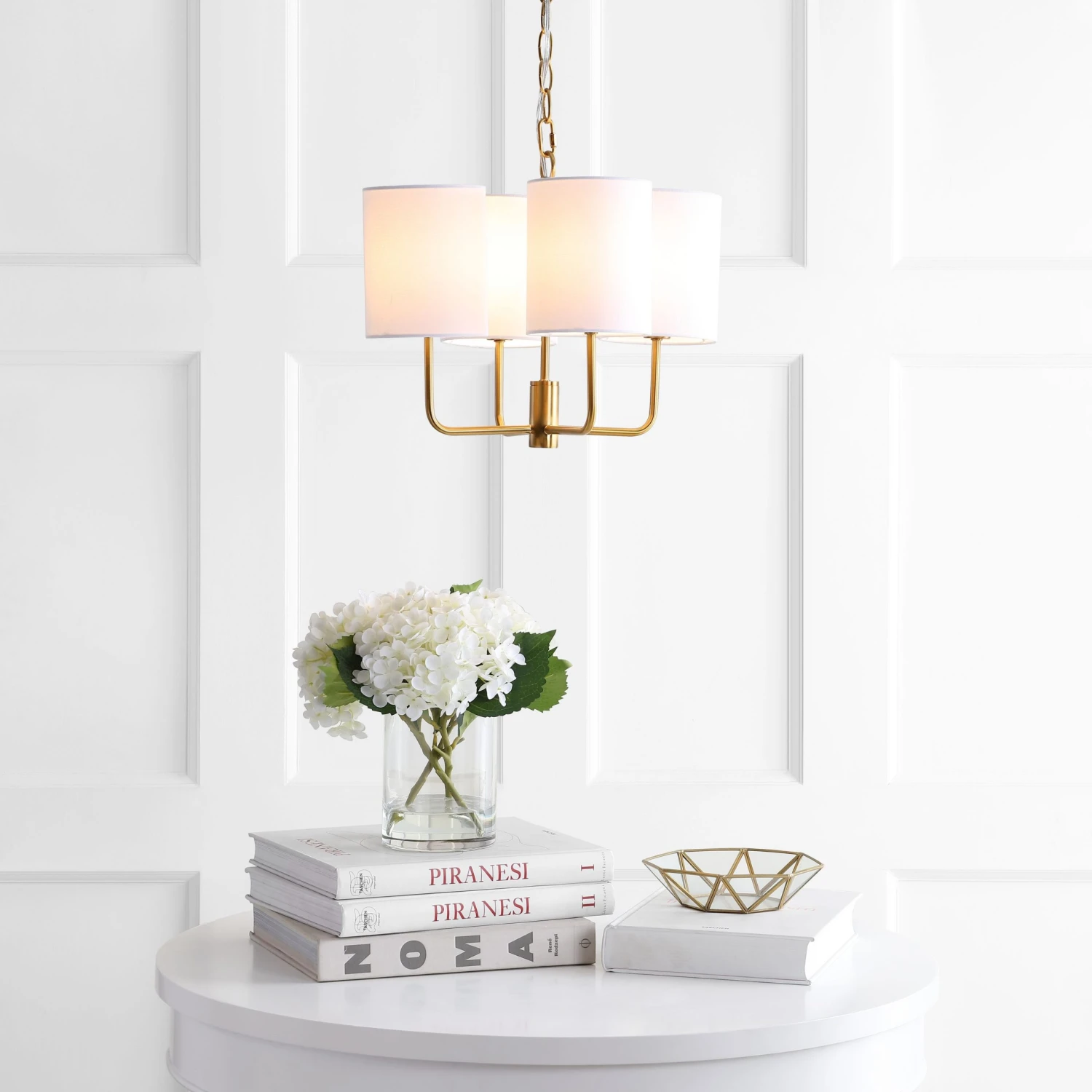 Safavieh Chandeliers Elias 4-Light Brass Gold Craftsman Chandelier 3 Safavieh Chandeliers Elias 4-Light Brass Gold Craftsman Chandelier - Image 3