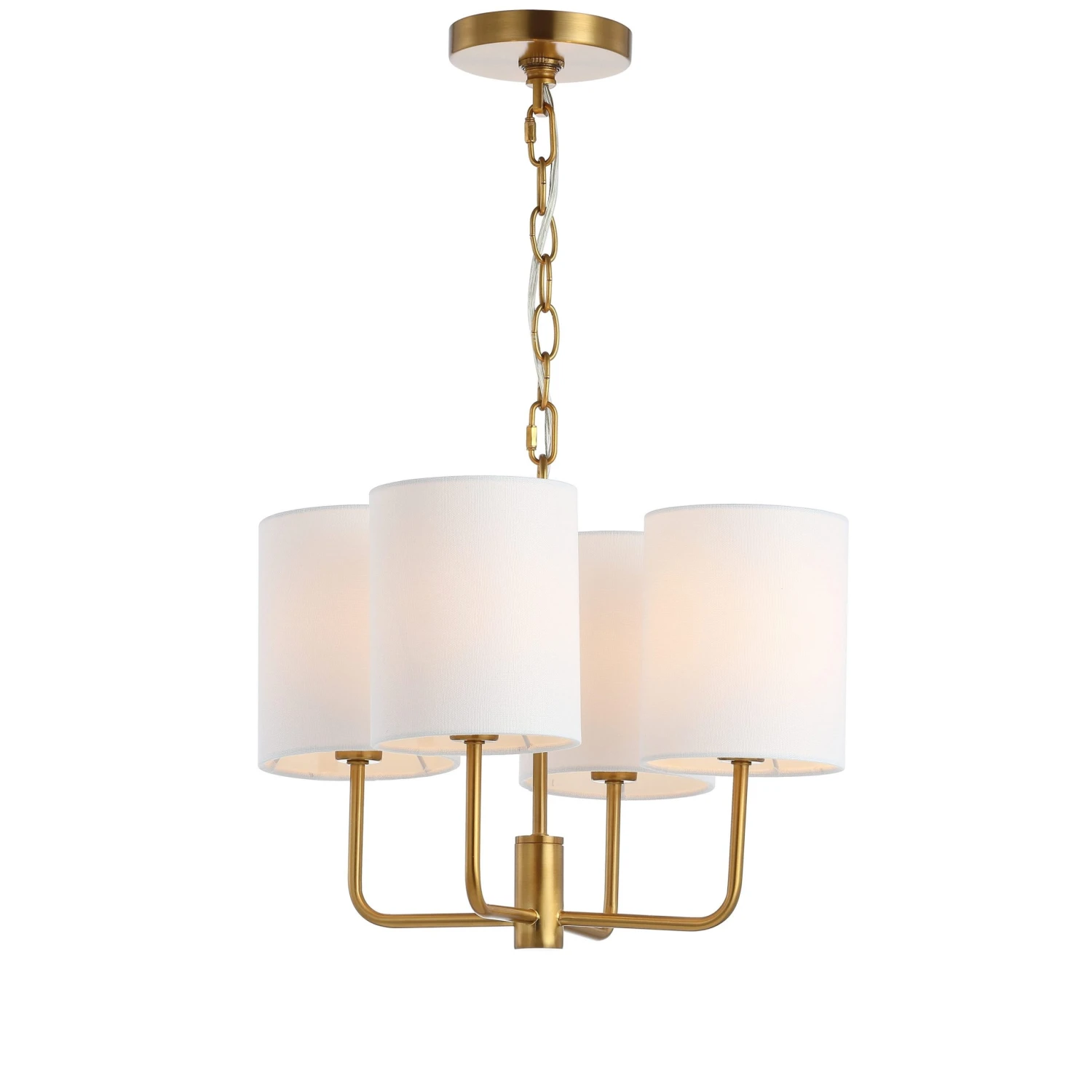 Safavieh Chandeliers Elias 4-Light Brass Gold Craftsman Chandelier 4 Safavieh Chandeliers Elias 4-Light Brass Gold Craftsman Chandelier - Image 4