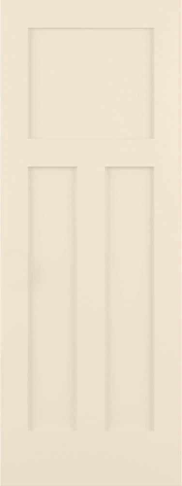 ReliaBilt Slab Doors Shaker 28-in x 80-in Cream-N-Sugar 3-Panel Craftsman 1 ReliaBilt Slab Doors Shaker 28-in x 80-in Cream-N-Sugar 3-Panel Craftsman