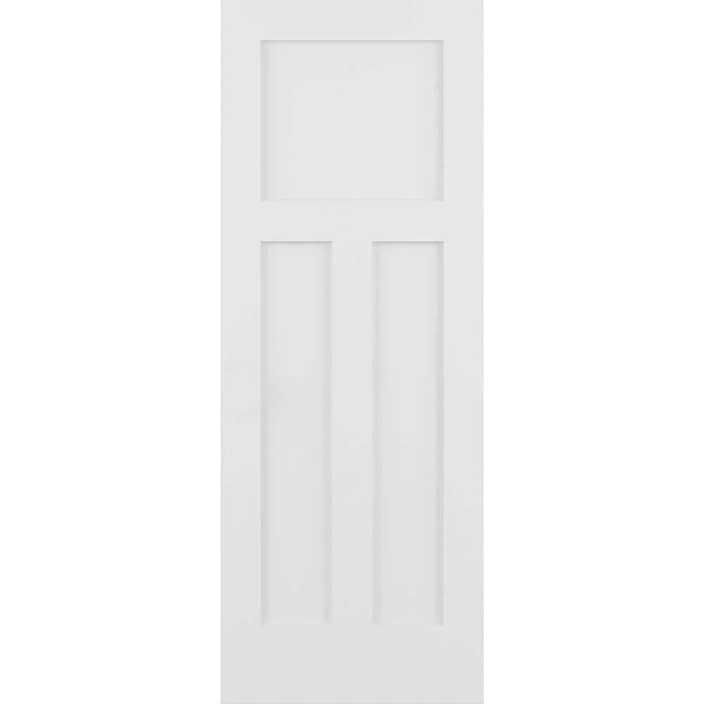 ReliaBilt Slab Doors Shaker 30-in x 80-in White 3-Panel Craftsman 1 ReliaBilt Slab Doors Shaker 30-in x 80-in White 3-Panel Craftsman
