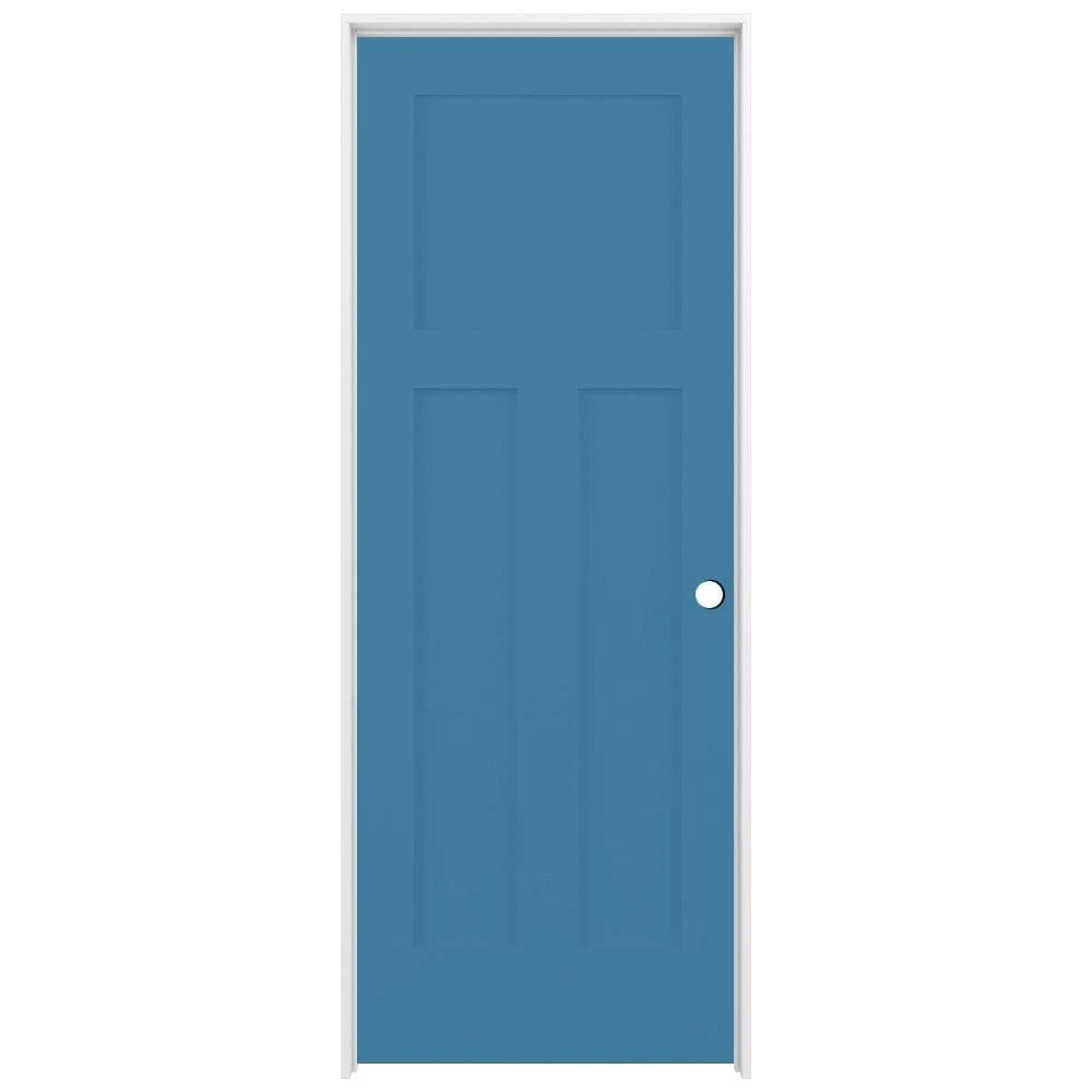 ReliaBilt Prehung Interior Doors Shaker 36-in x 80-in Blue Heron 3-Panel Craftsman Solid Core Prefinished Pine MDF Left Hand Inswing Single Prehung Interior Door 1 ReliaBilt Prehung Interior Doors Shaker 36-in x 80-in Blue Heron 3-Panel Craftsman Solid Core Prefinished Pine MDF Left Hand Inswing Single Prehung Interior Door