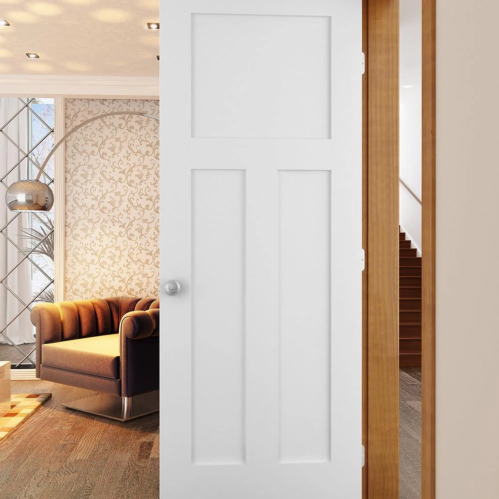 ReliaBilt Prehung Interior Doors Shaker 28-in x 80-in White 3-Panel Craftsman Solid Core Prefinished Pine MDF Right Hand Inswing Single Prehung Interior Door 2 ReliaBilt Prehung Interior Doors Shaker 28-in x 80-in White 3-Panel Craftsman Solid Core Prefinished Pine MDF Right Hand Inswing Single Prehung Interior Door - Image 2