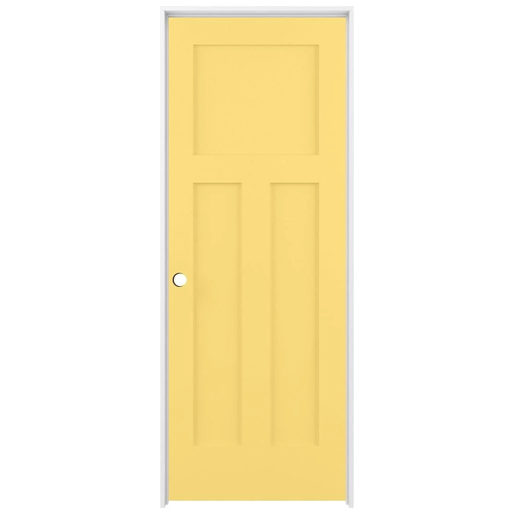 American Building Supply Prehung Interior Doors Shaker 28-in x 80-in Marigold 3-Panel Craftsman Solid Core Prefinished Pine MDF Right Hand Inswing Single Prehung Interior Door 1 American Building Supply Prehung Interior Doors Shaker 28-in x 80-in Marigold 3-Panel Craftsman Solid Core Prefinished Pine MDF Right Hand Inswing Single Prehung Interior Door
