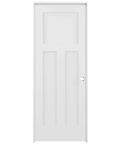 American Building Supply Prehung Interior Doors Shaker 28-in x 80-in White 3-Panel Craftsman Solid Core Prefinished Pine MDF Left Hand Inswing Single Prehung Interior Door