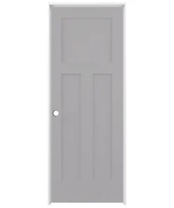 American Building Supply Prehung Interior Doors Shaker 32-in x 80-in Driftwood 3-Panel Craftsman Solid Core Prefinished Pine MDF Right Hand Inswing Single Prehung Interior Door