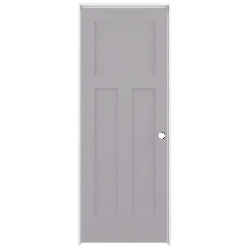 American Building Supply Prehung Interior Doors Shaker 32-in x 80-in Driftwood 3-Panel Craftsman Solid Core Prefinished Pine MDF Left Hand Inswing Single Prehung Interior Door 1 American Building Supply Prehung Interior Doors Shaker 32-in x 80-in Driftwood 3-Panel Craftsman Solid Core Prefinished Pine MDF Left Hand Inswing Single Prehung Interior Door