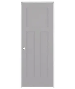 ReliaBilt Prehung Interior Doors Shaker 36-in x 80-in Driftwood 3-Panel Craftsman Solid Core Prefinished Pine MDF Right Hand Inswing Single Prehung Interior Door