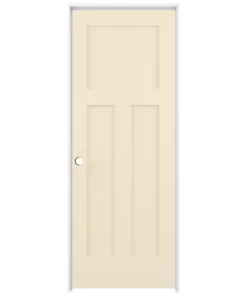 American Building Supply Prehung Interior Doors Shaker 32-in x 80-in Cream-n-sugar 3-Panel Craftsman Solid Core Prefinished Pine MDF Right Hand Inswing Single Prehung Interior Door