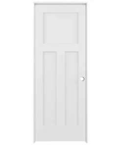 ReliaBilt Prehung Interior Doors Shaker 36-in x 80-in White 3-Panel Craftsman Solid Core Prefinished Pine MDF Left Hand Inswing Single Prehung Interior Door