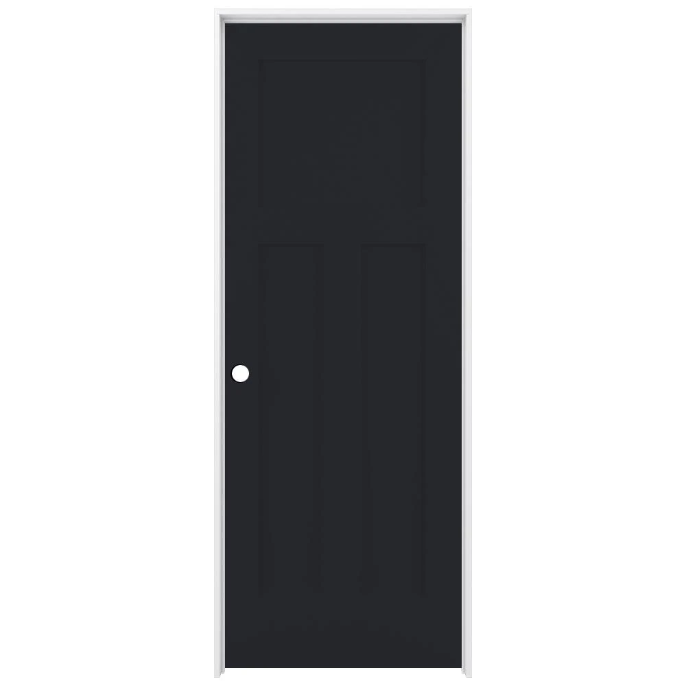 ReliaBilt Prehung Interior Doors Shaker 24-in x 80-in Midnight 3-Panel Craftsman Solid Core Prefinished Pine MDF Left Hand Inswing Single Prehung Interior Door 1 ReliaBilt Prehung Interior Doors Shaker 24-in x 80-in Midnight 3-Panel Craftsman Solid Core Prefinished Pine MDF Left Hand Inswing Single Prehung Interior Door
