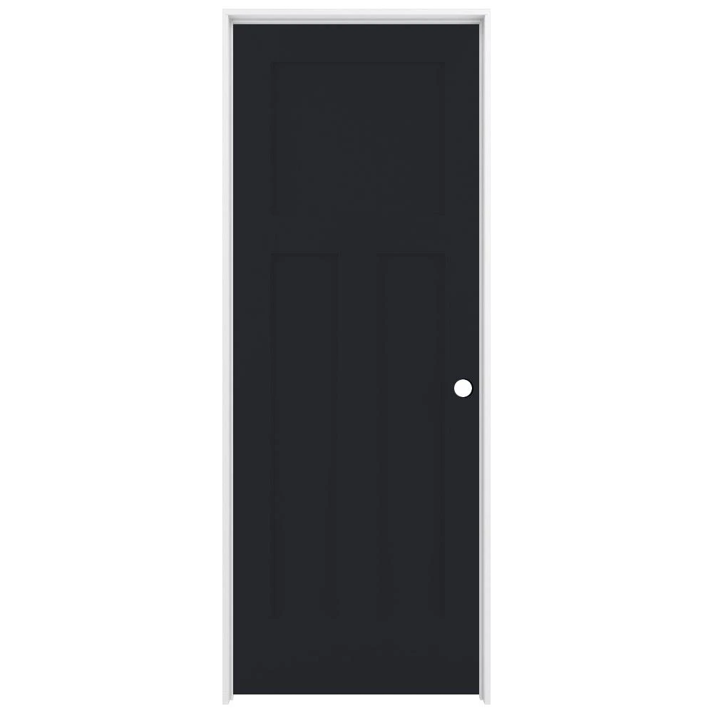 American Building Supply Prehung Interior Doors Shaker 30-in x 80-in Midnight 3-Panel Craftsman Solid Core Prefinished Pine MDF Right Hand Inswing Single Prehung Interior Door 1 American Building Supply Prehung Interior Doors Shaker 30-in x 80-in Midnight 3-Panel Craftsman Solid Core Prefinished Pine MDF Right Hand Inswing Single Prehung Interior Door