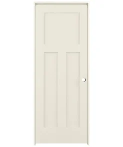 American Building Supply Prehung Interior Doors Shaker 24-in x 80-in Moonglow 3-Panel Craftsman Solid Core Prefinished Pine MDF Left Hand Inswing Single Prehung Interior Door