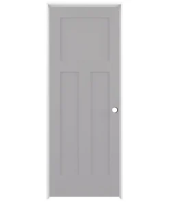 American Building Supply Prehung Interior Doors Shaker 24-in x 80-in Driftwood 3-Panel Craftsman Solid Core Prefinished Pine MDF Left Hand Inswing Single Prehung Interior Door