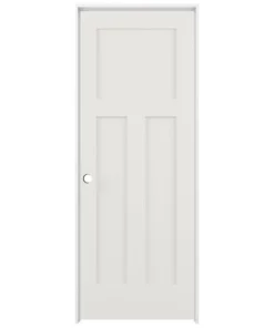 American Building Supply Prehung Interior Doors Shaker 32-in x 80-in Snow Storm 3-Panel Craftsman Solid Core Prefinished Pine MDF Right Hand Inswing Single Prehung Interior Door