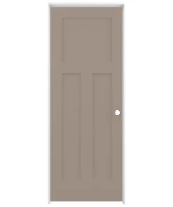 American Building Supply Prehung Interior Doors Shaker 32-in x 80-in Sand Piper 3-Panel Craftsman Solid Core Prefinished Pine MDF Right Hand Inswing Single Prehung Interior Door