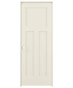 American Building Supply Prehung Interior Doors Shaker 36-in x 80-in Moonglow 3-Panel Craftsman Solid Core Prefinished Pine MDF Right Hand Inswing Single Prehung Interior Door