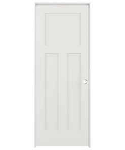 American Building Supply Prehung Interior Doors Shaker 24-in x 80-in Snow Storm 3-Panel Craftsman Solid Core Prefinished Pine MDF Left Hand Inswing Single Prehung Interior Door