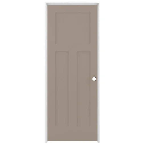 American Building Supply Prehung Interior Doors Shaker 30-in x 80-in Sand Piper 3-Panel Craftsman Solid Core Prefinished Pine MDF Right Hand Inswing Single Prehung Interior Door -Craftsman Store 14998102