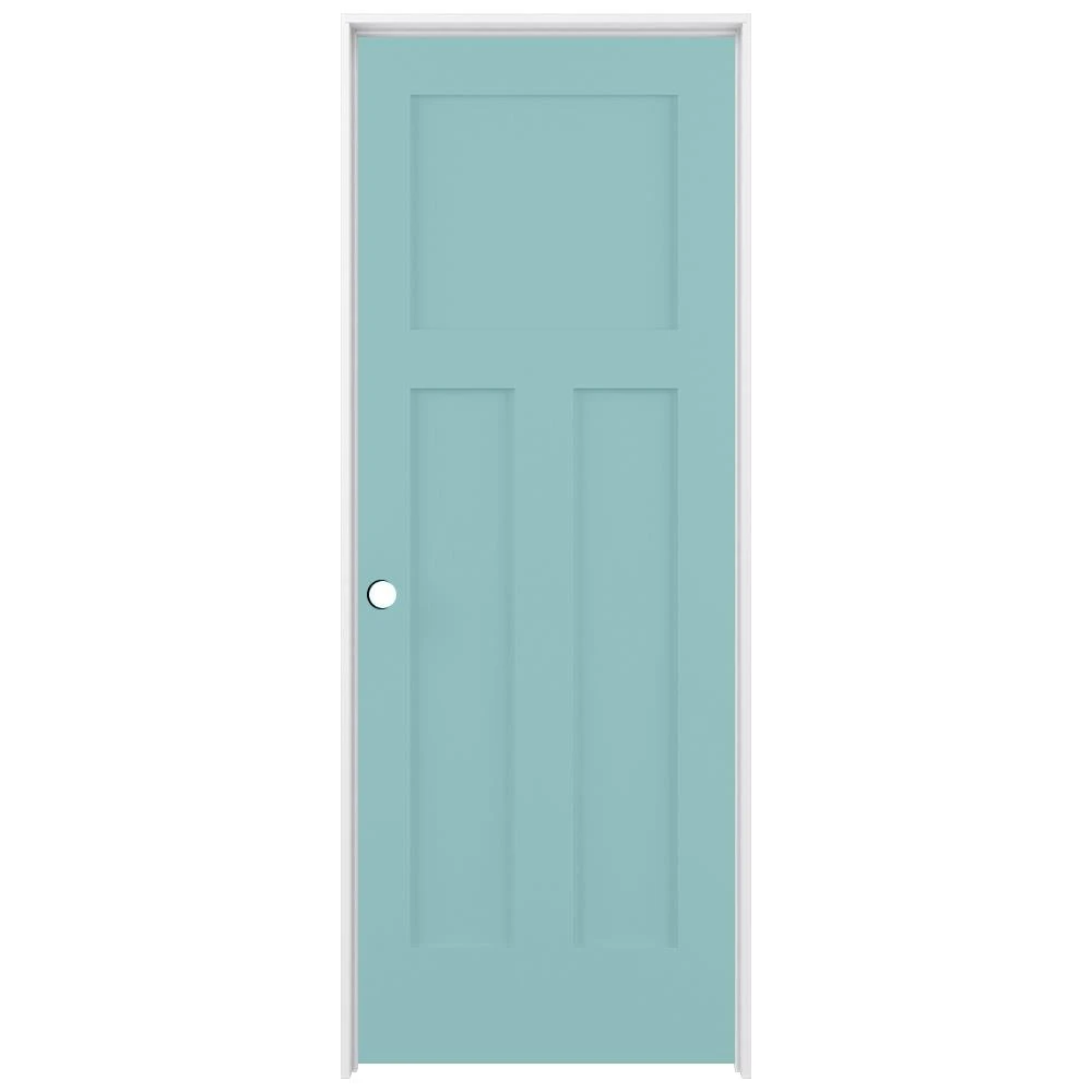 American Building Supply Prehung Interior Doors Shaker 30-in x 80-in Sea Mist 3-Panel Craftsman Solid Core Prefinished Pine MDF Right Hand Inswing Single Prehung Interior Door 1 American Building Supply Prehung Interior Doors Shaker 30-in x 80-in Sea Mist 3-Panel Craftsman Solid Core Prefinished Pine MDF Right Hand Inswing Single Prehung Interior Door