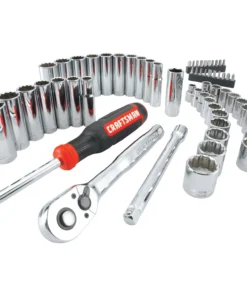CRAFTSMAN Mechanics Tool Sets 61-Piece Standard (SAE) and Metric Combination Chrome Mechanics Tool Set (3/8-in;)