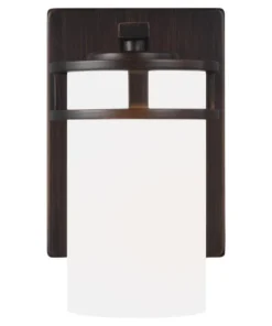 Sea Gull Lighting Wall Sconces Robie 5-in W 1-Light Burnt Sienna Craftsman Wall Sconce