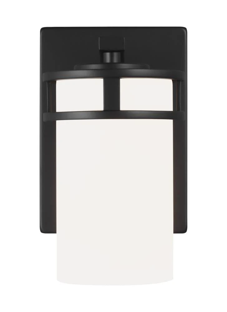 Sea Gull Lighting Wall Sconces Robie 5-in W 1-Light Midnight Black Craftsman Wall Sconce 1 Sea Gull Lighting Wall Sconces Robie 5-in W 1-Light Midnight Black Craftsman Wall Sconce