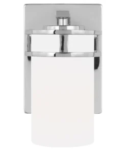 Sea Gull Lighting Wall Sconces Robie 5-in W 1-Light Chrome Craftsman Wall Sconce