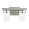 Sea Gull Lighting Vanity Lights Robie 2-Light Nickel Craftsman Vanity Light