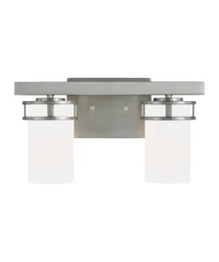 Sea Gull Lighting Vanity Lights Robie 2-Light Nickel Craftsman Vanity Light