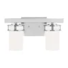 Sea Gull Lighting Vanity Lights Robie 2-Light Chrome Craftsman Vanity Light
