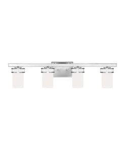 Sea Gull Lighting Vanity Lights Robie 4-Light Chrome Craftsman Vanity Light