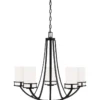 Sea Gull Lighting Chandeliers Robie 5-Light Midnight Black Craftsman Chandelier