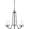 Sea Gull Lighting Chandeliers Robie 3-Light Midnight Black Craftsman Chandelier