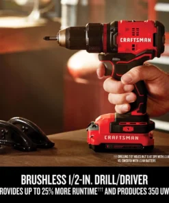 CRAFTSMAN Power Tool Combo Kits V20 4-Tool 20-Volt Max Brushless Power Tool Combo Kit with Soft Case (2-Batteries Included and Charger Included) -Craftsman Store 15601082