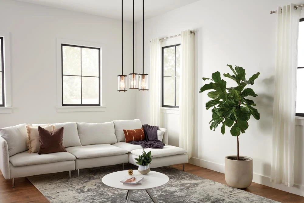 Kichler Pendant Lighting Loman Matte Black and Brushed Nickel Craftsman Clear Glass Cylinder Mini Pendant Light 7 Kichler Pendant Lighting Loman Matte Black and Brushed Nickel Craftsman Clear Glass Cylinder Mini Pendant Light - Image 7