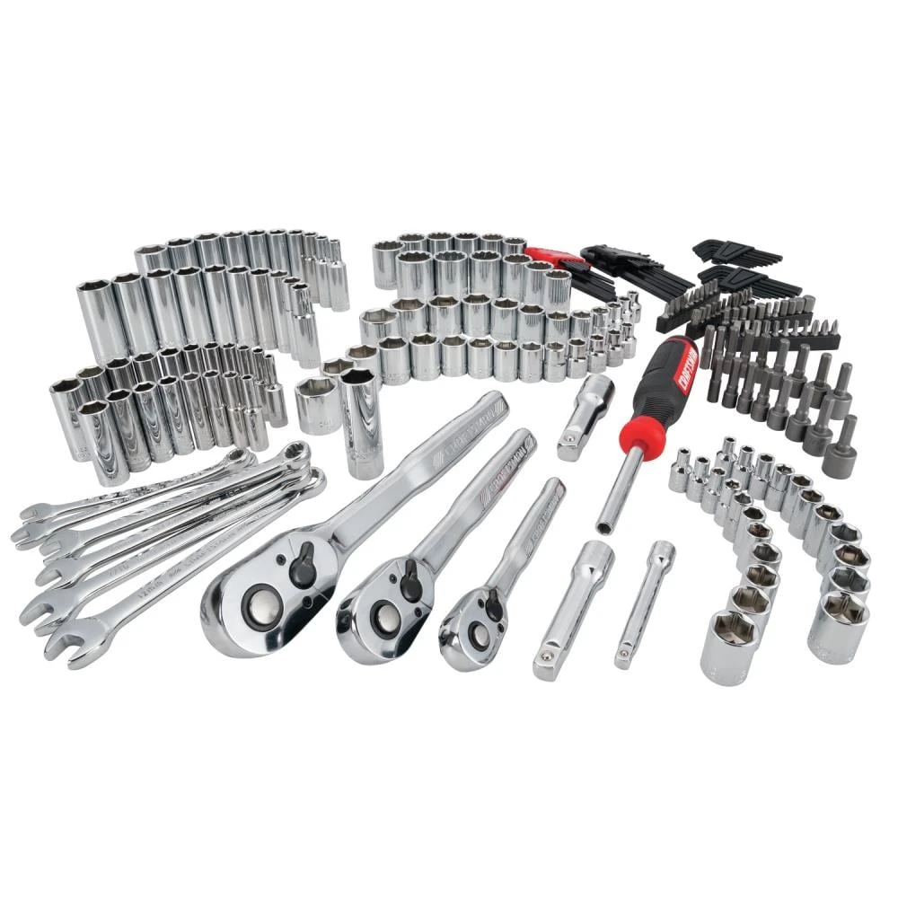 CRAFTSMAN Mechanics Tool Sets 218-Piece Standard (SAE) and Metric Combination Polished Chrome Mechanics Tool Set (1/4-in; 3/8-in) 1 CRAFTSMAN Mechanics Tool Sets 218-Piece Standard (SAE) and Metric Combination Polished Chrome Mechanics Tool Set (1/4-in; 3/8-in)