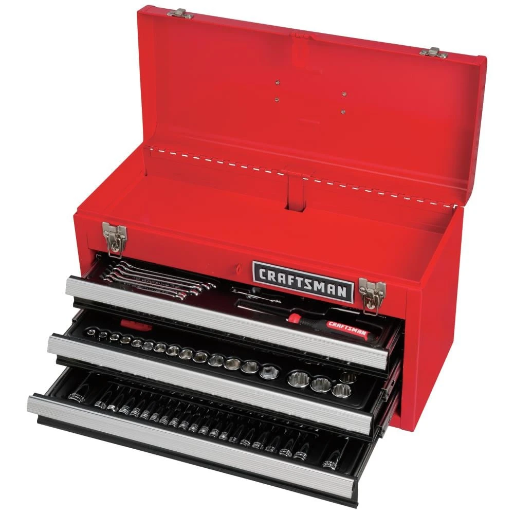 CRAFTSMAN Mechanics Tool Sets 218-Piece Standard (SAE) and Metric Combination Polished Chrome Mechanics Tool Set (1/4-in; 3/8-in) 3 CRAFTSMAN Mechanics Tool Sets 218-Piece Standard (SAE) and Metric Combination Polished Chrome Mechanics Tool Set (1/4-in; 3/8-in) - Image 3