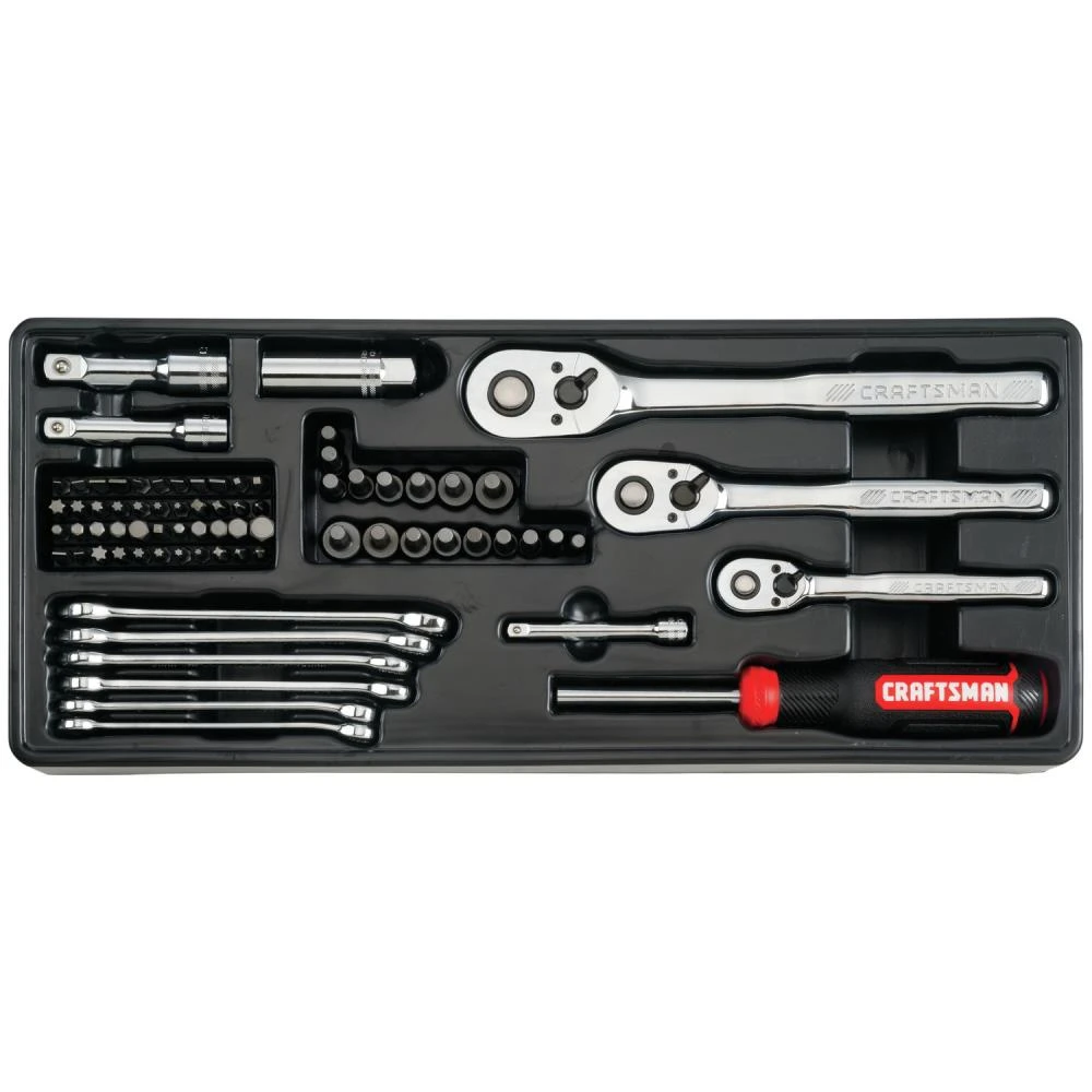 CRAFTSMAN Mechanics Tool Sets 218-Piece Standard (SAE) and Metric Combination Polished Chrome Mechanics Tool Set (1/4-in; 3/8-in) 4 CRAFTSMAN Mechanics Tool Sets 218-Piece Standard (SAE) and Metric Combination Polished Chrome Mechanics Tool Set (1/4-in; 3/8-in) - Image 4