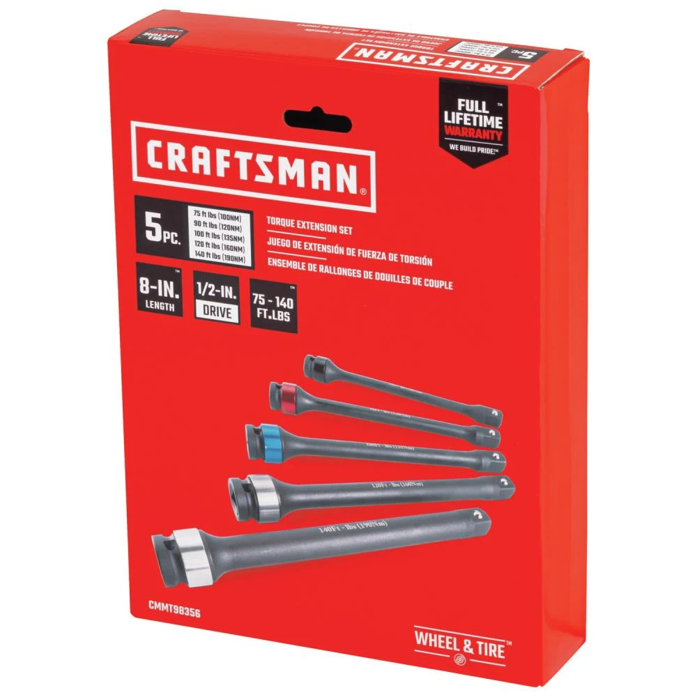 CRAFTSMAN Socket Extensions Automotive 5-piece Torque Extension Set 5 CRAFTSMAN Socket Extensions Automotive 5-piece Torque Extension Set - Image 5