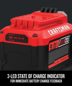 CRAFTSMAN Power Tool Batteries & Chargers V20 20-Volt Max 9 Amp-Hour Lithium Power Tool Battery -Craftsman Store 17585417
