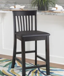 Linon Bar Stools Torino Craftsman Counter Stool Black Counter height (22-in to 26-in) Upholstered Bar Stool 12 Linon Bar Stools Torino Craftsman Counter Stool Black Counter height (22-in to 26-in) Upholstered Bar Stool -Craftsman Store 17748750
