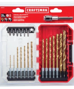 CRAFTSMAN Twist Drill Bits 21-Piece Assorted x Set Titanium Twist Drill Bit Set -Craftsman Store 17881185