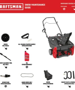 CRAFTSMAN Gas Snow Blowers SB230 21-in 123-cu cm Single-stage with Auger Assistance Gas Snow Blower with Push-button Electric Start -Craftsman Store 18117422