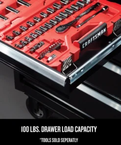 CRAFTSMAN Bottom Tool Cabinets 2000 Series 52-in W x 37.5-in H 10-Drawer Steel Rolling Tool Cabinet (Black) 10 CRAFTSMAN Bottom Tool Cabinets 2000 Series 52-in W x 37.5-in H 10-Drawer Steel Rolling Tool Cabinet (Black) -Craftsman Store 18228773