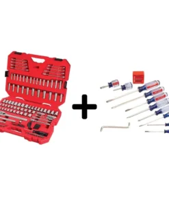 CRAFTSMAN Mechanics Tool Sets 135-Piece Standard (SAE) and Metric Combination Polished Chrome Mechanics Tool Set (1/4-in; 3/8-in)